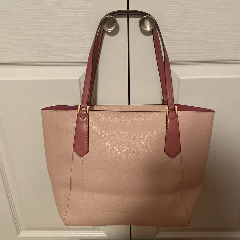 🩷Michael Kors🩷Colorblock💕Pale Pink w/ Dark Mauve💕Large Tote/Like New - Picture 7 of 15